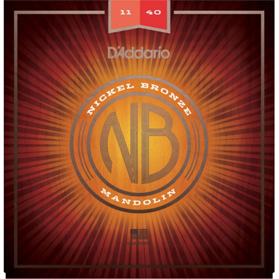 D'Addario NBM1140 Nickel Bronze Mandolin Strings, Medium, 11-40